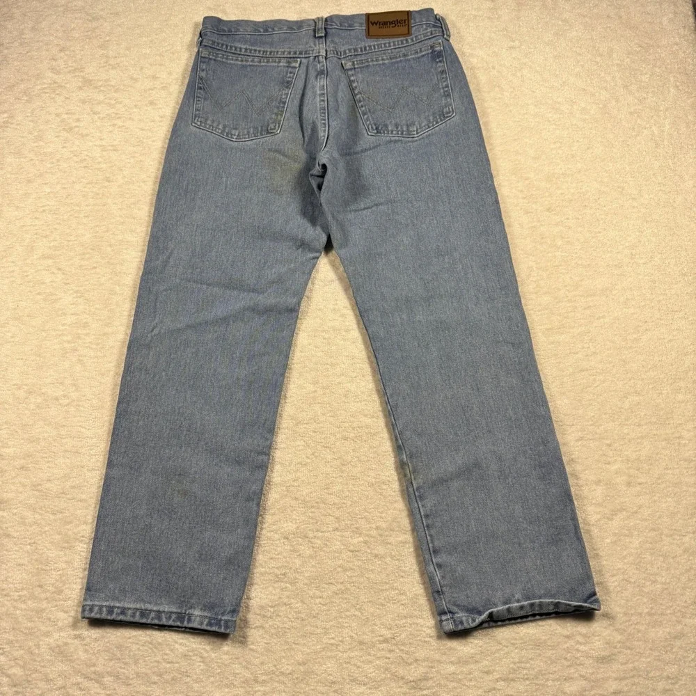 Wrangler Rugged Wear Mens Light Wash Straight Leg Denim Jeans Size 32 x 30‎